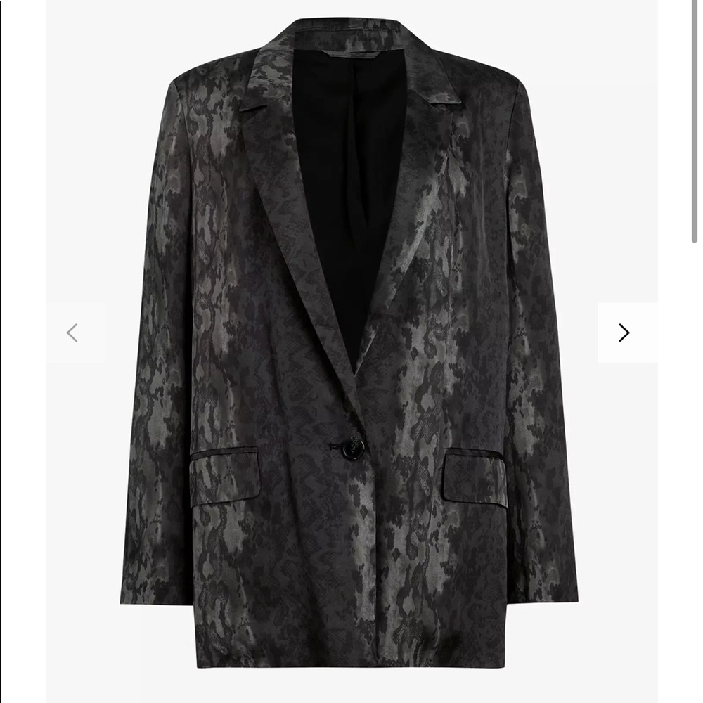 AllSaints Neve snake print blazer, charcoal grey